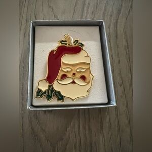 Vintage Wallace Silversmiths Enamel Santa Pendant/Ornament NIB